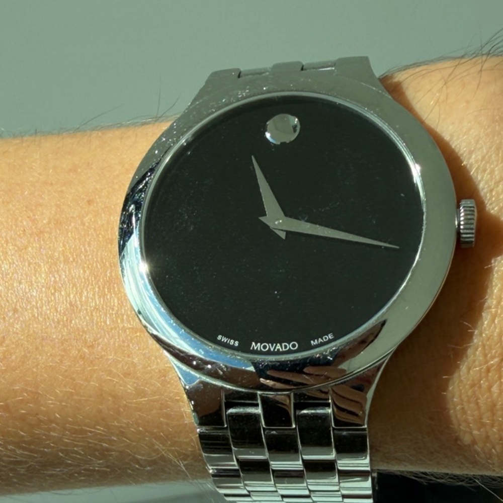 Movado Black Dial Silver